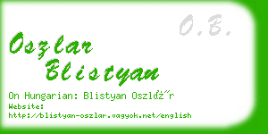 oszlar blistyan business card